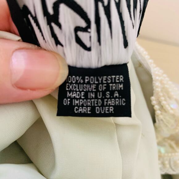 Vintage Ursula Sz 8 Beaded Formal Sequin Top Elegant Art Design Silver Sparkly - Picture 9 of 10